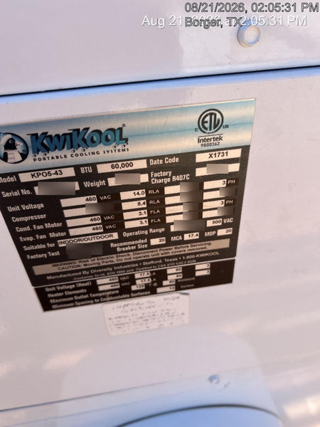 2023 KWIKOOL KPO5-43H