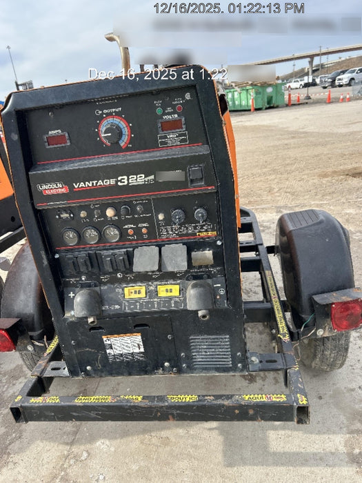 2021 Lincoln Electric Vantage 322 Vantage 322 Ready Pak 3 w/ Decals, ORANGE (includes trailer, cable rack, fender light kit) NO Telematics