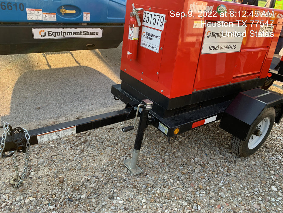 2022 Shindaiwa DGW400MDL Kubota D902 Engine, 23 HP, Dual Op Welder, Wire, Arc, Droop Stick, Tig, and CC Stick Functionality, Simulphase, 3 Phase and 1 Phase Gen Output, Single Axle NB Trlr, Slr Trckl Chrg 12V 12W, Fire Ext