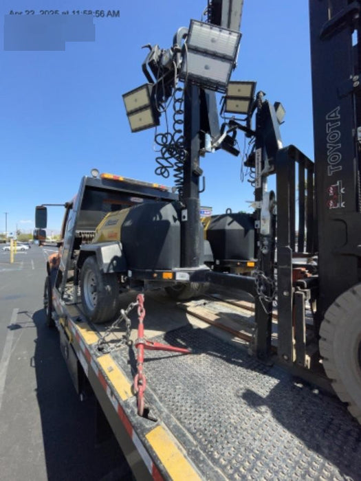 Allmand NLV3GR (4) LED Light Fixture 350W, 23' Vertical Mast, 3kW Prime, Towable, Deep Sea L401, Leveling Jacks, Yanmar T4F 5.8hp