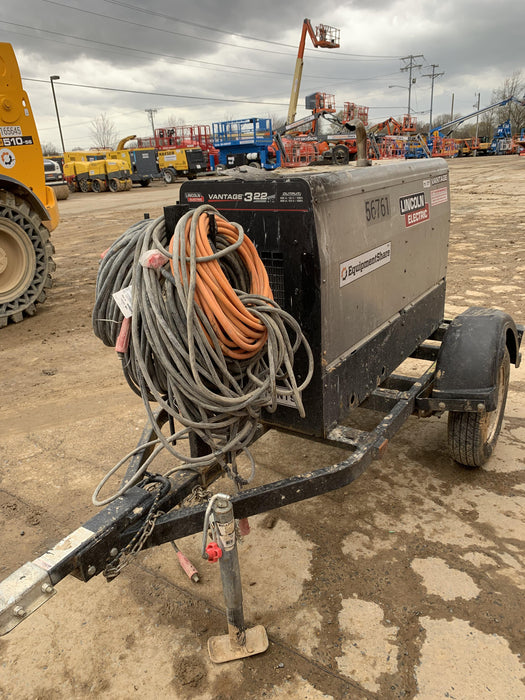 2019 Lincoln Electric Vantage 322 Welder Ready-Pak 3, Two wheel trailer, Fender and Light kit, Cable Rack