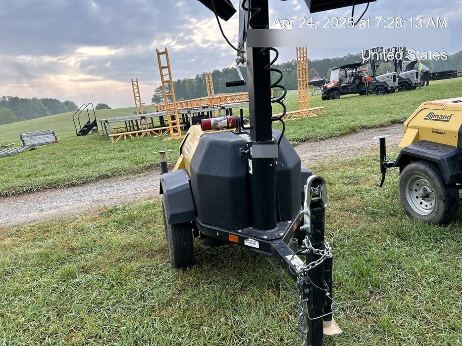 2022 Allmand NLV3GR (4) LED Light Fixture 350W, 23' Vertical Mast, 3kW Prime, Towable, Deep Sea L401, Leveling Jacks, Yanmar T4F 5.8hp