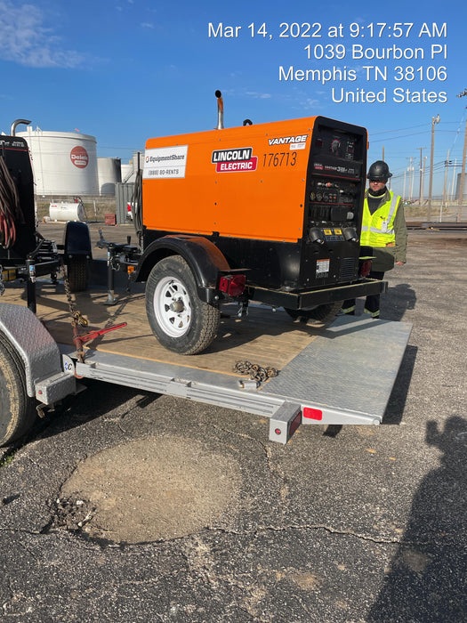 2021 Lincoln Electric Vantage 322 Vantage 322 Ready Pak 3 w/ Decals, ORANGE (includes trailer, cable rack, fender light kit) NO Telematics