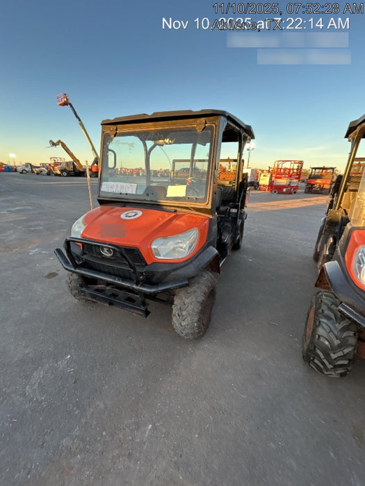 2019 Kubota RTV-X1140 4wd Utility Cart, LED Strobe, Windshield Tempered Glass, Plastic Canopy, Wire Harness Kit, Backup Alarm