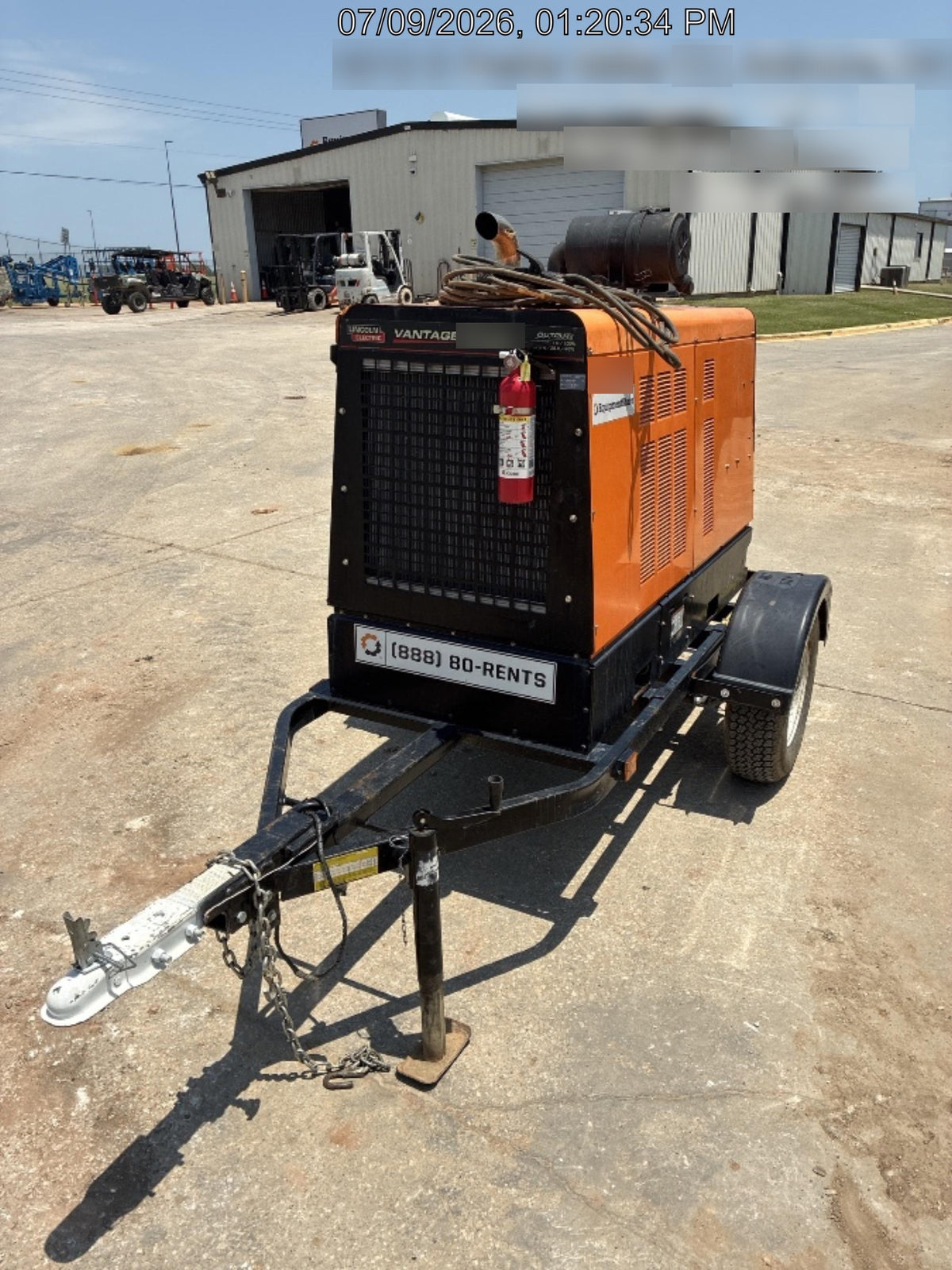 2021 Lincoln Electric Vantage 549X Ready Pak 3, ORANGE (includes trailer, cable rack, fender light kit)