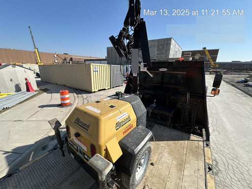 2021 Allmand NLV3GR (4) LED Light Fixture 350W, 23' Vertical Mast, 3kW Prime, Towable, Deep Sea L401, Leveling Jacks, Yanmar T4F 5.8hp