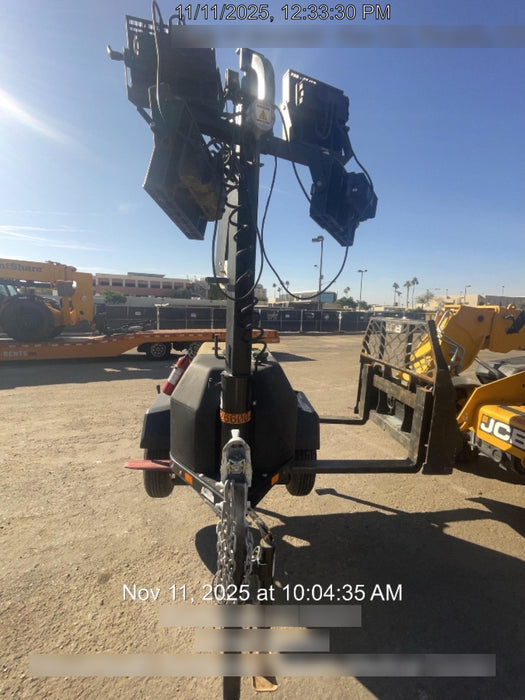 2022 Allmand NLV3GR (4) LED Light Fixture 350W, 23' Vertical Mast, 3kW Prime, Towable, ES Decals, T3