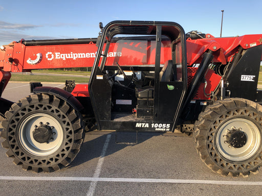 2019 Manitou MTA10055 Canopy, 120 HP, Solid Tires, Work Lights, Lift Hook, Auxiliary Hydraulics 66" Carriage and 60" Forks