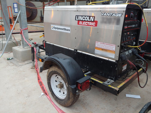 2019 Lincoln Electric Vantage 322 Welder Ready-Pak 3, Two wheel trailer, Fender and Light kit, Cable Rack