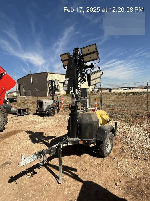 2022 Allmand NLV3GR (4) LED Light Fixture 350W, 23' Vertical Mast, 3kW Prime, Towable, Deep Sea L401, Leveling Jacks, Yanmar T4F 5.8hp