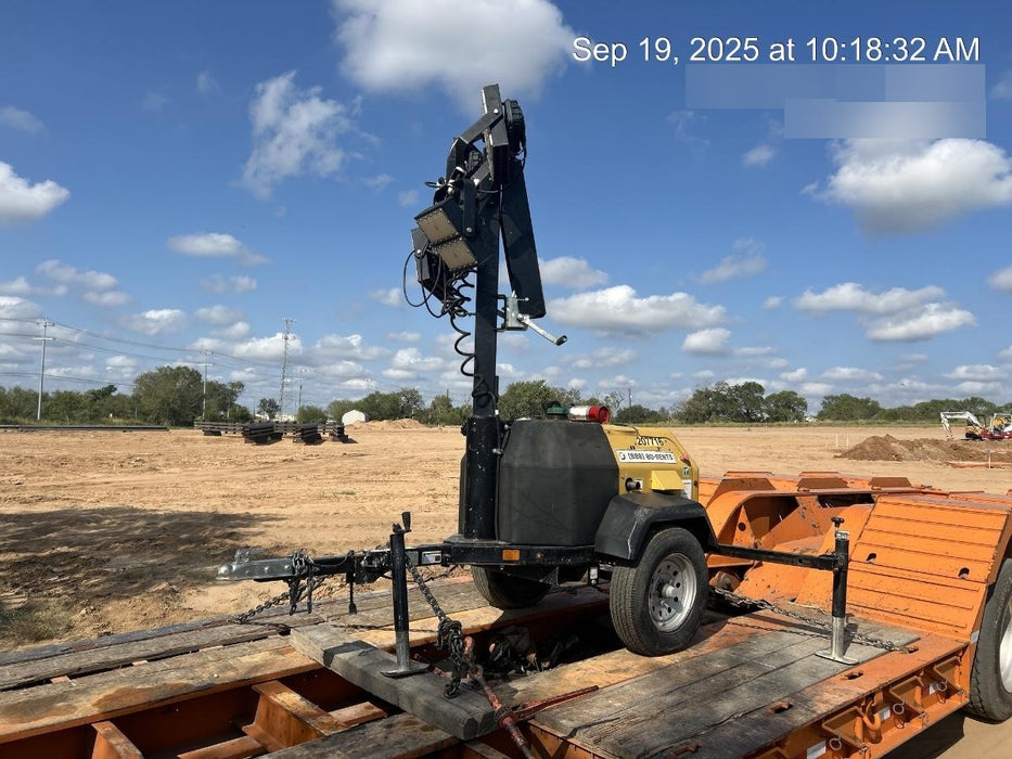 2022 Allmand NLV3GR (4) LED Light Fixture 350W, 23' Vertical Mast, 3kW Prime, Towable, Deep Sea L401, Leveling Jacks, Yanmar T4F 5.8hp