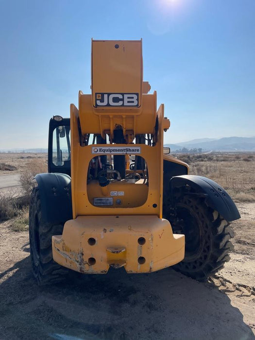 2019 JCB 510-56 74 HP w/Open ROPS, Beacon, Aux Hydraulics, Worklights, Solid Tires w/60" Carriage/Forks