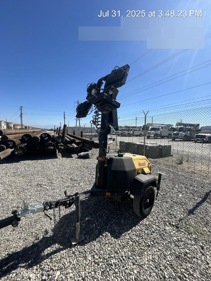 2021 Allmand NLV3GR (4) LED Light Fixture 350W, 23' Vertical Mast, 3kW Prime, Towable, Deep Sea L401, Leveling Jacks, Yanmar T4F 5.8hp
