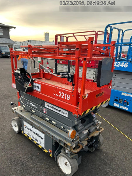 2020 Skyjack SJIII-3219 Solid NM Tires, Half height spring hinged entry gate, Dual Beacons, 800W Inverter