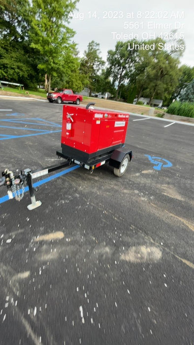 2023 Shindaiwa DGW400MDL Kubota D902 Engine, 23 HP, Dual Op Welder, Wire, Arc, Droop Stick, Tig, and CC Stick Functionality, Simulphase, 3 Phase and 1 Phase Gen Output, Single Axle NB Trlr, Slr Trckl Chrg 12V 12W, Fire Ext