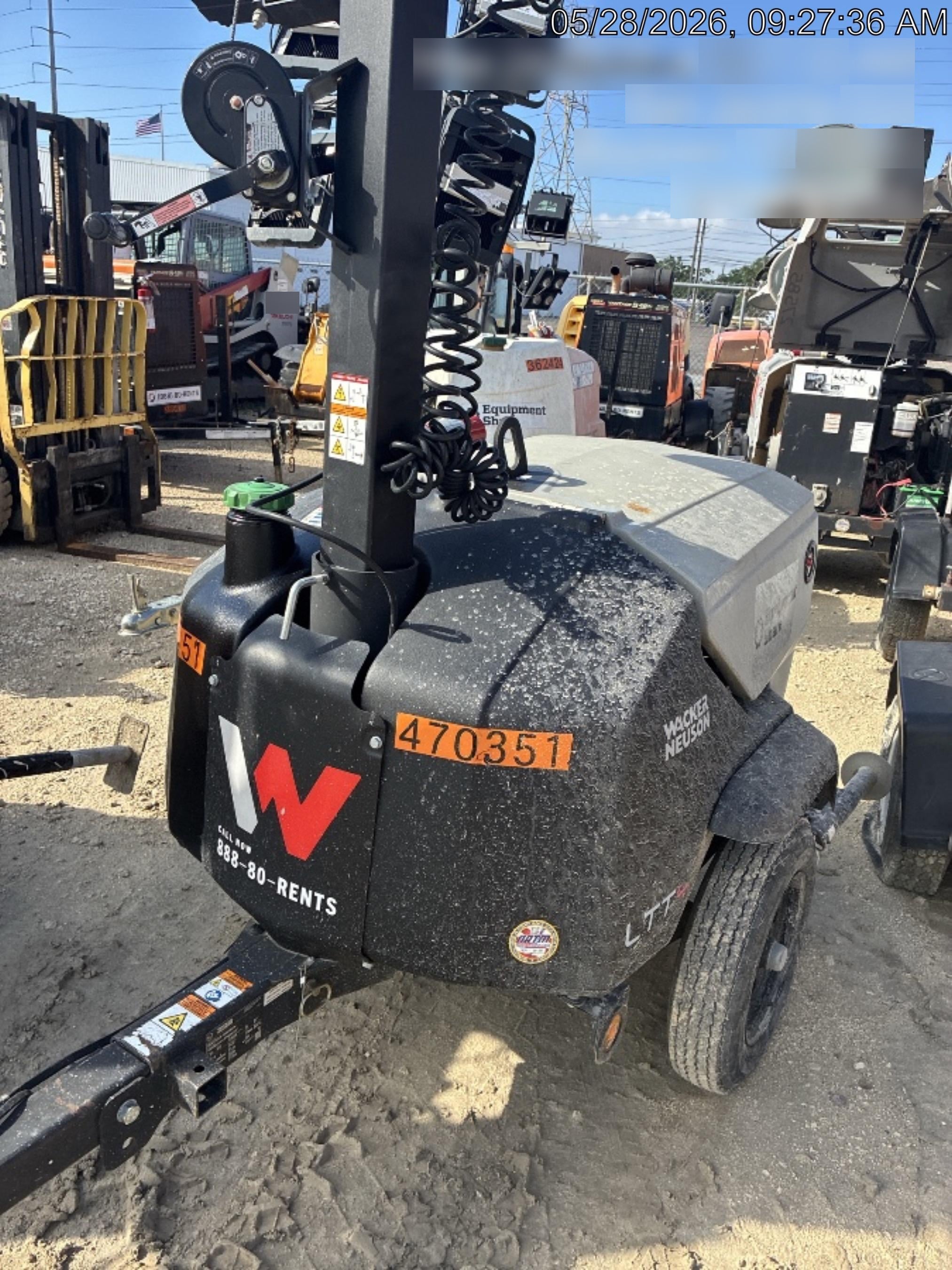 2024 Wacker Neuson LTT4 Diesel, Kohler KDW702, Deep Sea Controller, Auto Start, LED 320W, Bypass Outlet, T3