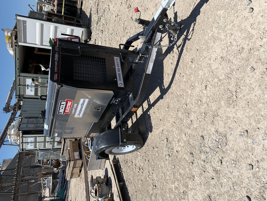 2019 Lincoln Electric Vantage 322 Welder Ready-Pak 3, Two wheel trailer, Fender and Light kit, Cable Rack