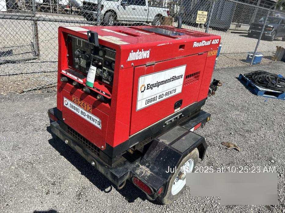 2022 Shindaiwa DGW400MDL Kubota D902 Engine, 23 HP, Dual Op Welder, Wire, Arc, Droop Stick, Tig, and CC Stick Functionality, Simulphase, 3 Phase and 1 Phase Gen Output, Single Axle NB Trlr, Slr Trckl Chrg 12V 12W, Fire Ext