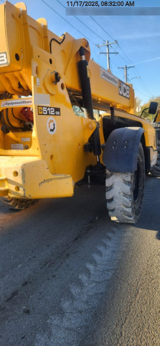 2019 JCB 512-56 Canopy, 109 HP, Solid Tires, STD Worklight, Beacon, Aux Hydraulics, Lifting Eye, Back up Alarm w/66" Carriage/60" Forks