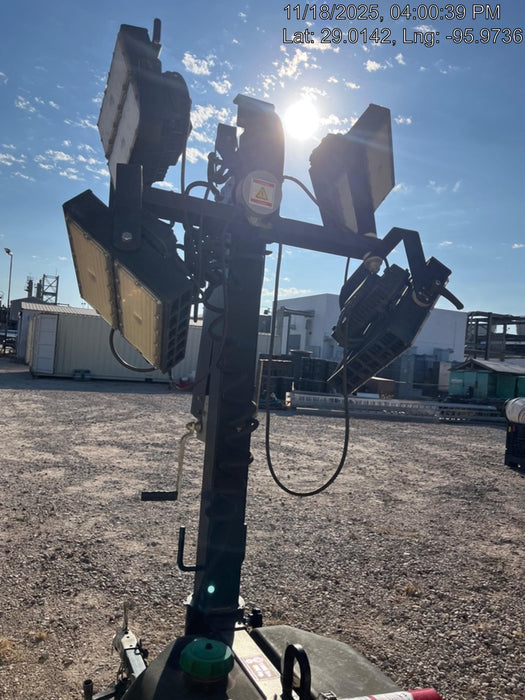 2022 Allmand NLV3GR (4) LED Light Fixture 350W, 23' Vertical Mast, 3kW Prime, Towable, Deep Sea L401, Leveling Jacks, Yanmar T4F 5.8hp