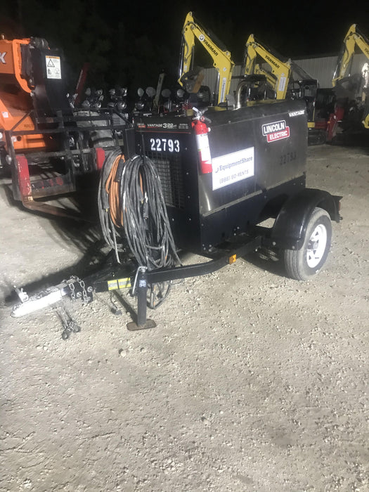 2019 Lincoln Electric Vantage 322 Lincoln Vantage 322 Welder w/Trailer, Light Kit, Cable Rack