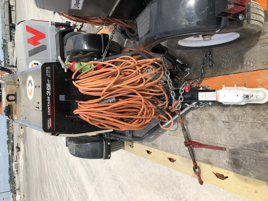 2019 Lincoln Electric Vantage 322 Welder Ready-Pak 3, Two wheel trailer, Fender and Light kit, Cable Rack