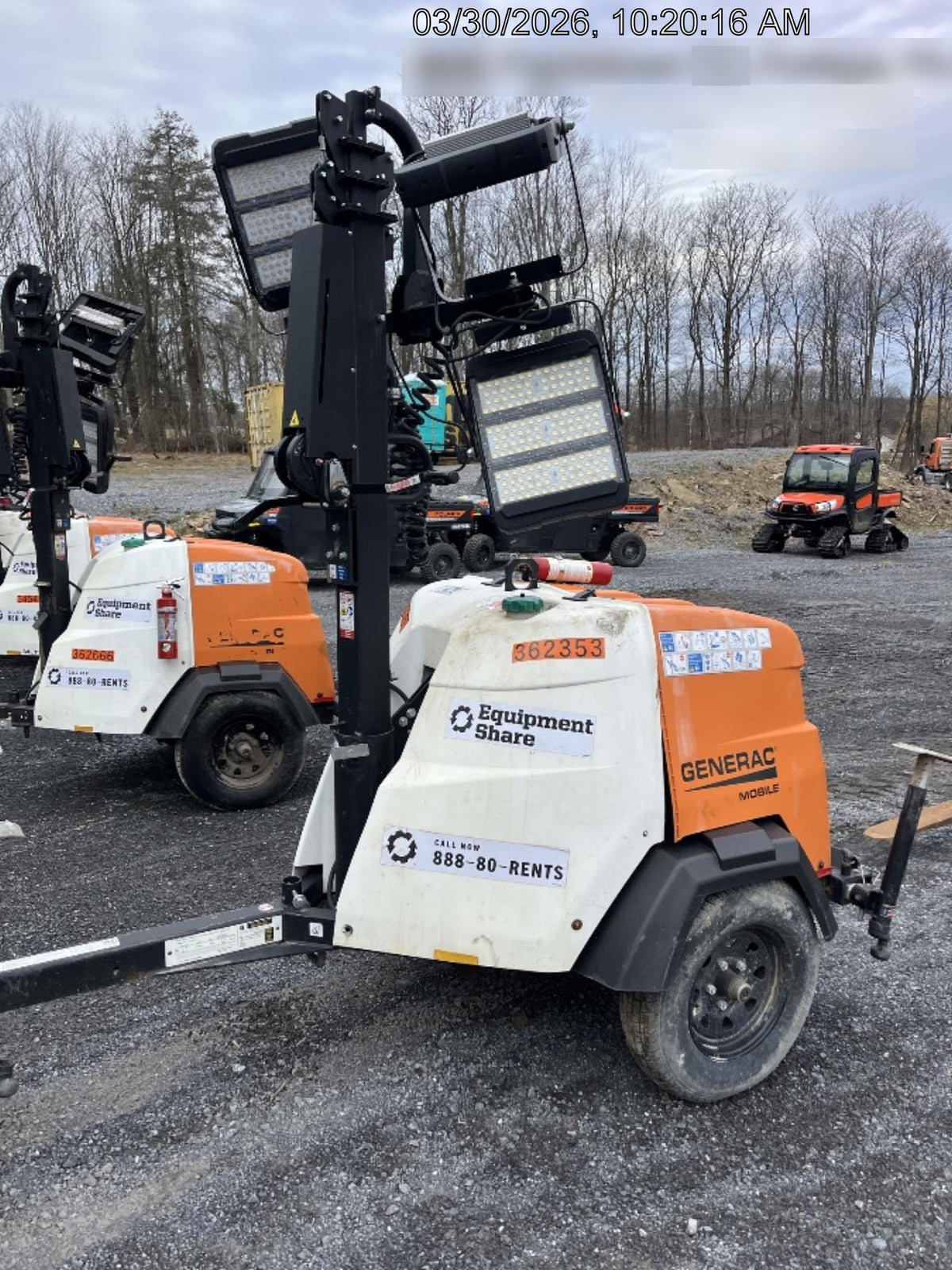 2023 Generac MLT2 Diesel, Flex Switch 120V Input, Powerzone Controller, 
(4) 320W LED Lights, 4kW Generator, 39.9 Gal Fuel Tank, 2" Ball, T3