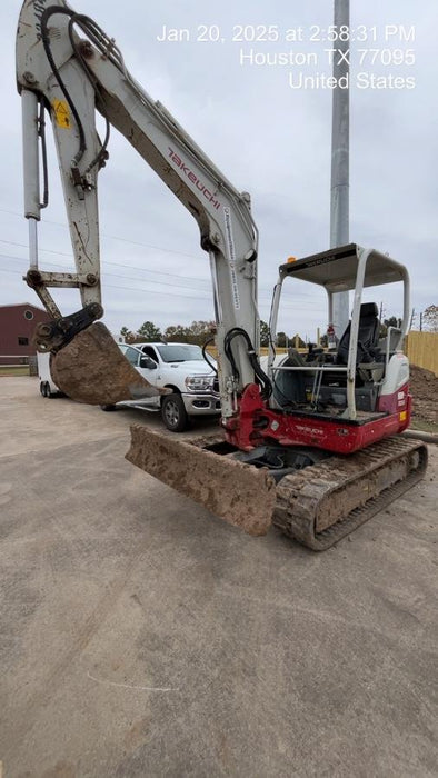 2019 Takeuchi TB260 Takeuchi TB260 Canopy w/Rubber Tracks, Auxiliary Hydraulics, Standard Blade, Manual QC