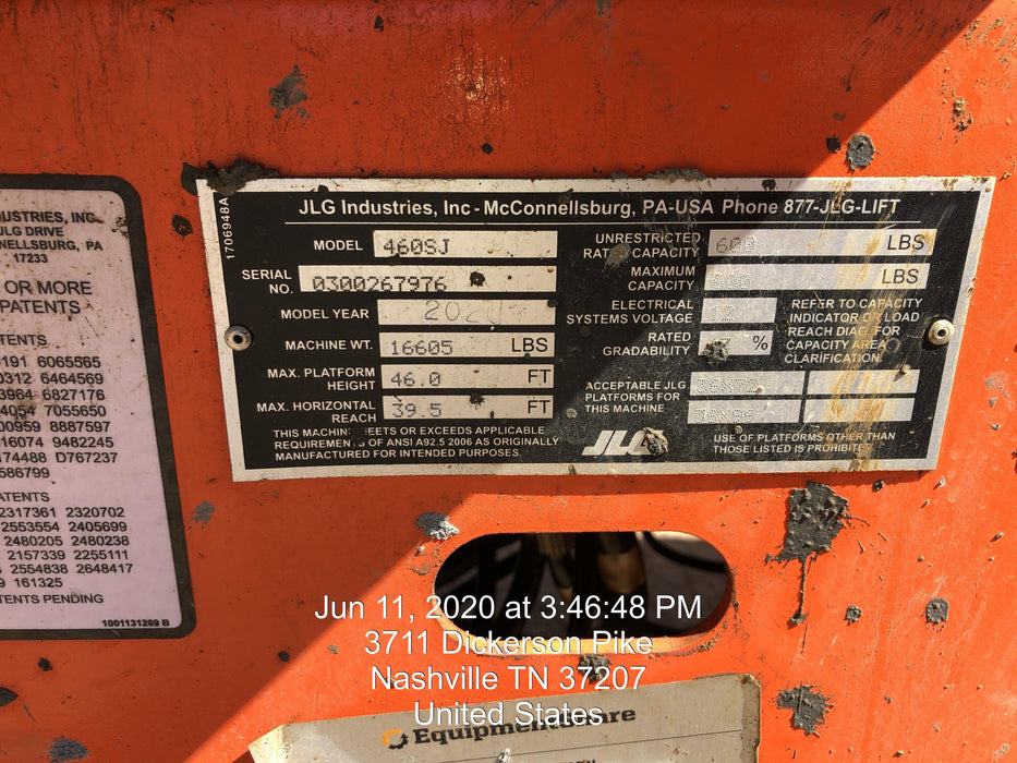 2020 JLG 460SJ