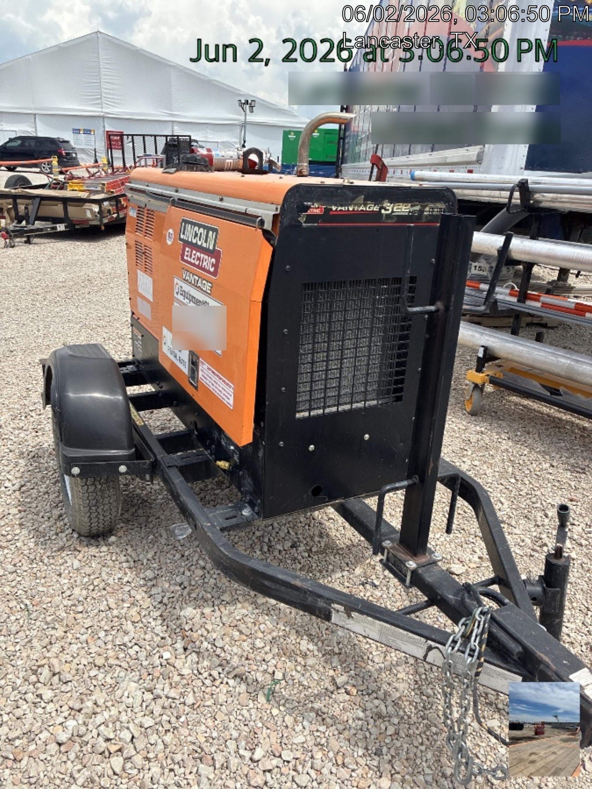 2021 Lincoln Electric Vantage 322 Vantage 322 Ready Pak 3 w/ Decals, ORANGE (includes trailer, cable rack, fender light kit) NO Telematics