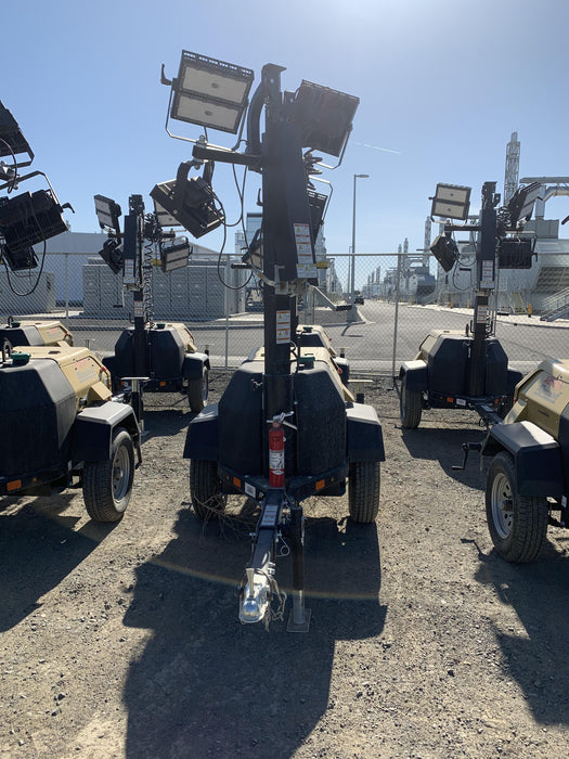 2020 Allmand NLV3GR (4) LED Light Fixture 350W, 23' Vertical Mast, 3kW Prime, Towable, Deep Sea L401, Leveling Jacks, Yanmar T4F 5.8hp