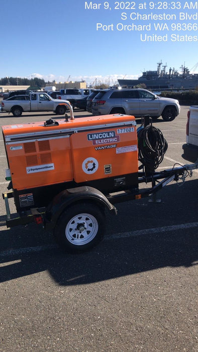 2021 Lincoln Electric Vantage 322 Vantage 322 Ready Pak 3 w/ Decals, ORANGE (includes trailer, cable rack, fender light kit) NO Telematics