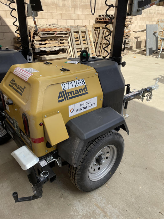 2022 Allmand NLV3GR (4) LED Light Fixture 350W, 23' Vertical Mast, 3kW Prime, Towable, ES Decals, T3