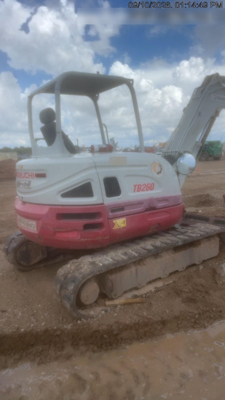 2019 Takeuchi TB260 Canopy w/Rubber Tracks, Auxiliary Hydraulics, Standard Blade, Manual QC