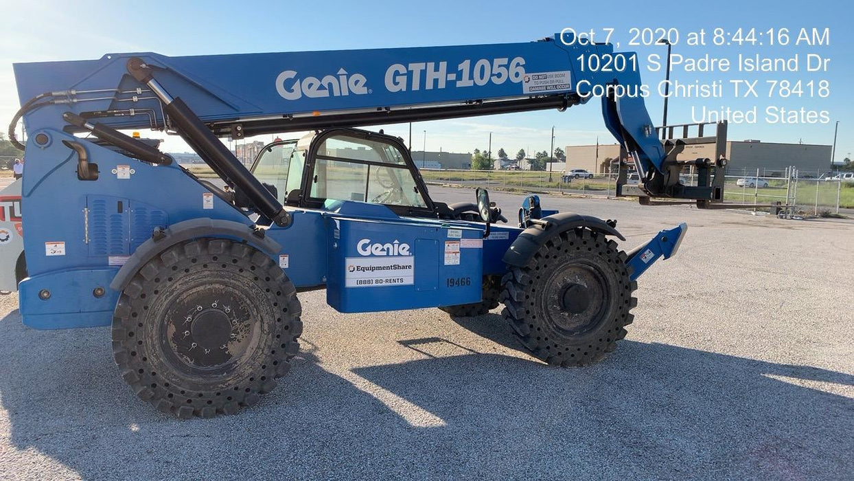 2018 Genie GTH-1056 Genie GTH-1056 w/Enclosed Cab w/HVAC, Work Lights, Solid Tires, Beacon, 60" Carriage and Forks