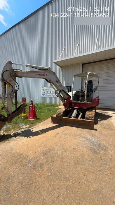 2019 Takeuchi TB260 Canopy, Standard Blade, Auxiliary hydraulics Manual QC, Hydraulic thumb, 12" ,18", 24" Bucket