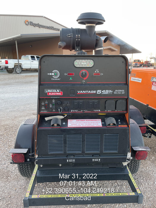 2021 Lincoln Electric Vantage 549X Ready Pak 3, ORANGE (includes trailer, cable rack, fender light kit)