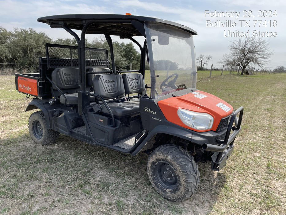 2021 Kubota RTV-X1140W-H Plastic Canopy, Windshield Acrylic Clear, LED Strobe Light, Wire Harness Kit, Back up Alarm