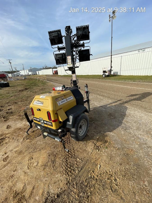 2022 Allmand NLV3GR (4) LED Light Fixture 350W, 23' Vertical Mast, 3kW Prime, Towable, Deep Sea L401, Leveling Jacks, Yanmar T4F 5.8hp