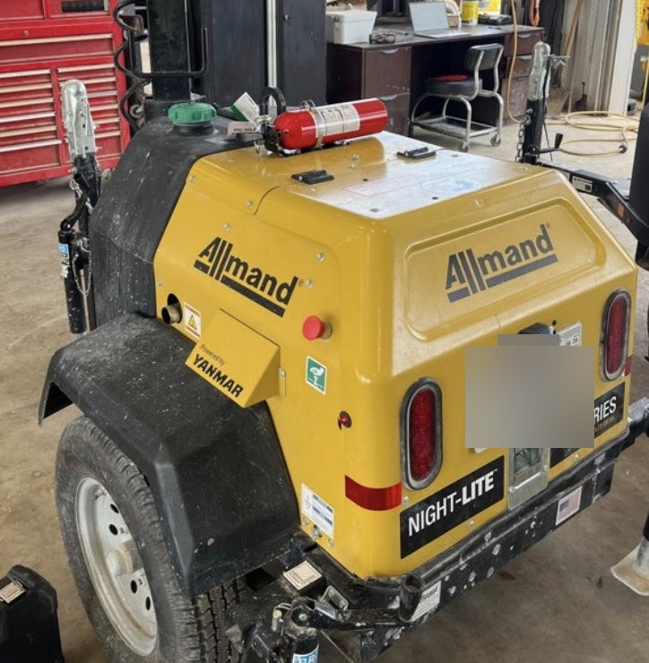 2022 Allmand NLV3GR (4) LED Light Fixture 350W, 23' Vertical Mast, 3kW Prime, Towable, ES Decals, T3