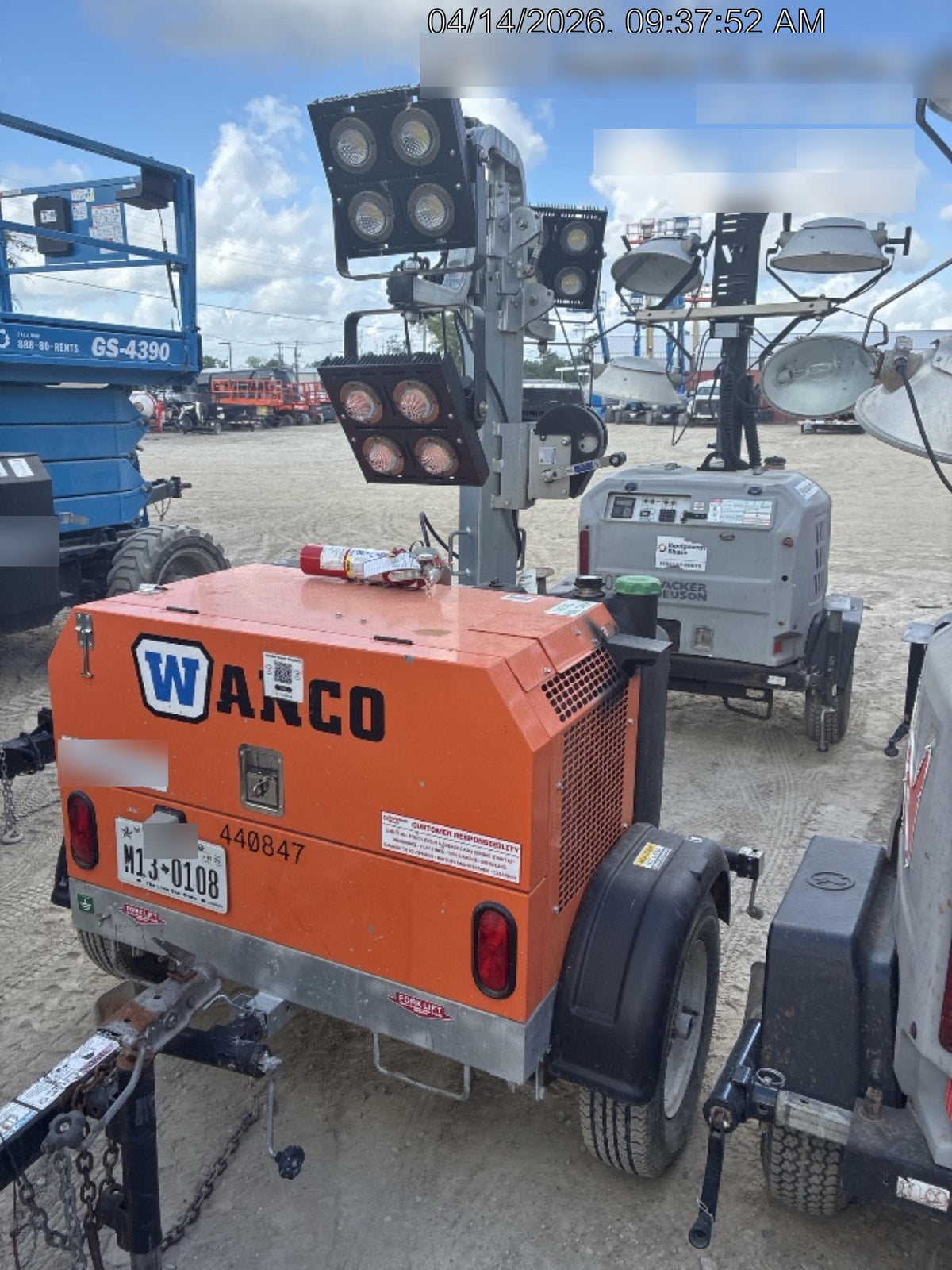 2024 Wanco WLTT-4MM4K Diesel, Deep Sea Controller, Shore Power Plug, Auto Start, (4) 350W LED Floodlights, 4kW Generator, 60 Gal Fuel Tank, 2" Ball, T3