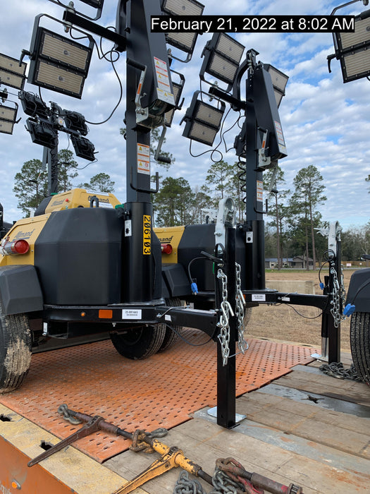 2022 Allmand NLV3GR (4) LED Light Fixture 350W, 23' Vertical Mast, 3kW Prime, Towable, Deep Sea L401, Leveling Jacks, Yanmar T4F 5.8hp