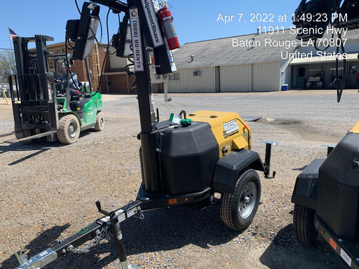 2022 Allmand NLV3GR (4) LED Light Fixture 350W, 23' Vertical Mast, 3kW Prime, Towable, Deep Sea L401, Leveling Jacks, Yanmar T4F 5.8hp