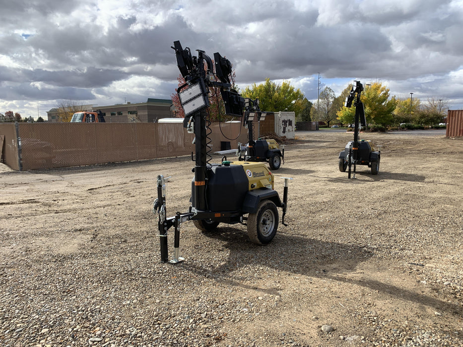 2022 Allmand NLV3GR (4) LED Light Fixture 350W, 23' Vertical Mast, 3kW Prime, Towable, ES Decals, T3