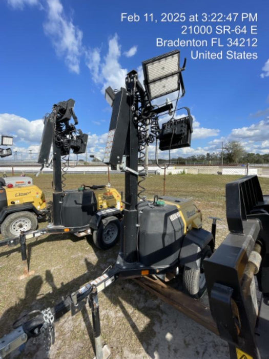 2022 Allmand NLV3GR (4) LED Light Fixture 350W, 23' Vertical Mast, 3kW Prime, Towable, ES Decals, T3
