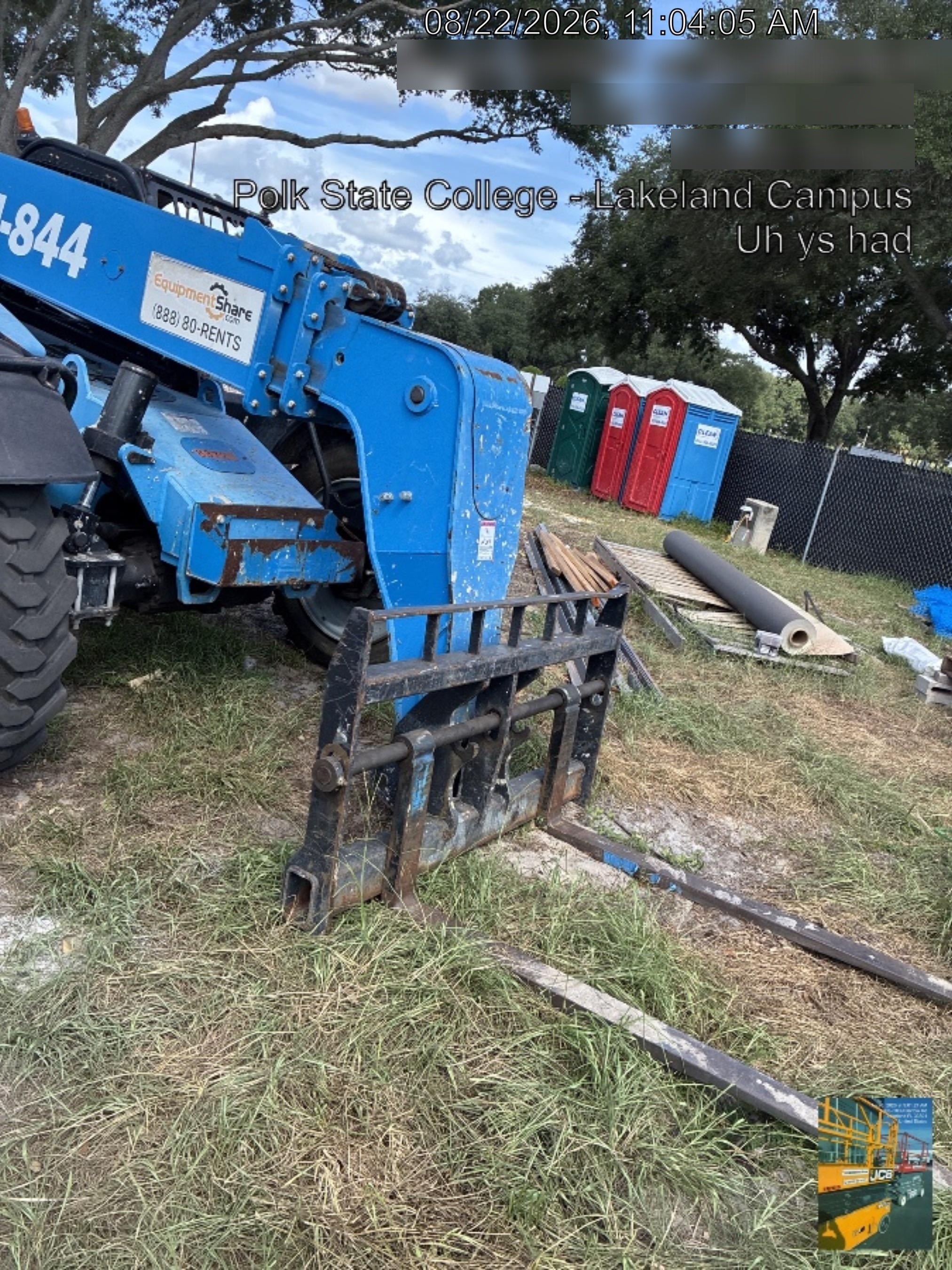 2018 Genie GTH-844 Genie GTH-844D w/Open ROPS, FF Tires, Work Light/Beacon, 60" Carriage and Forks