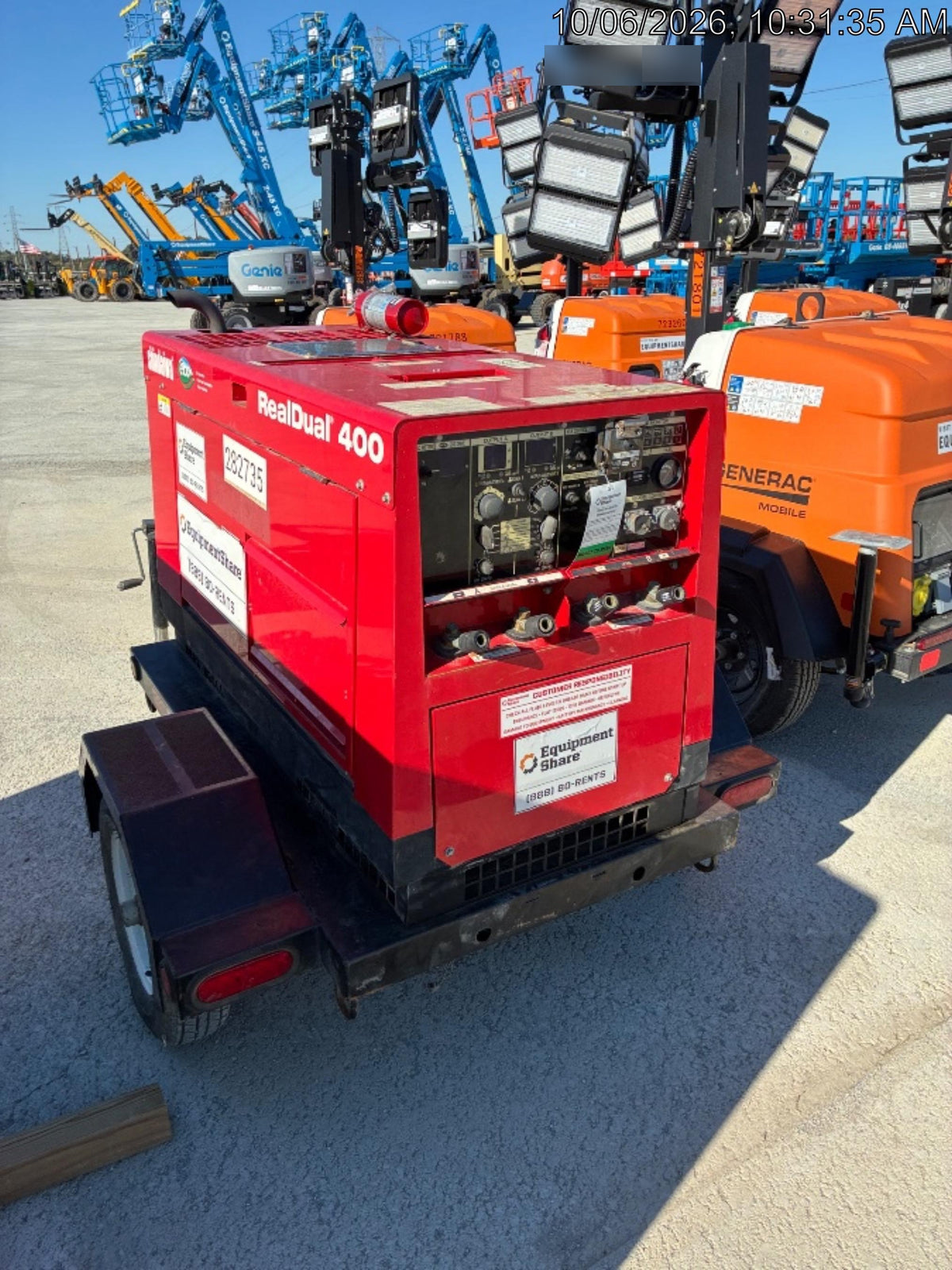 2022 Shindaiwa DGW400MDL Kubota D902 Engine, 23 HP, Dual Op Welder, Wire, Arc, Droop Stick, Tig, and CC Stick Functionality, Simulphase, 3 Phase and 1 Phase Gen Output, Single Axle NB Trlr, Slr Trckl Chrg 12V 12W, Fire Ext