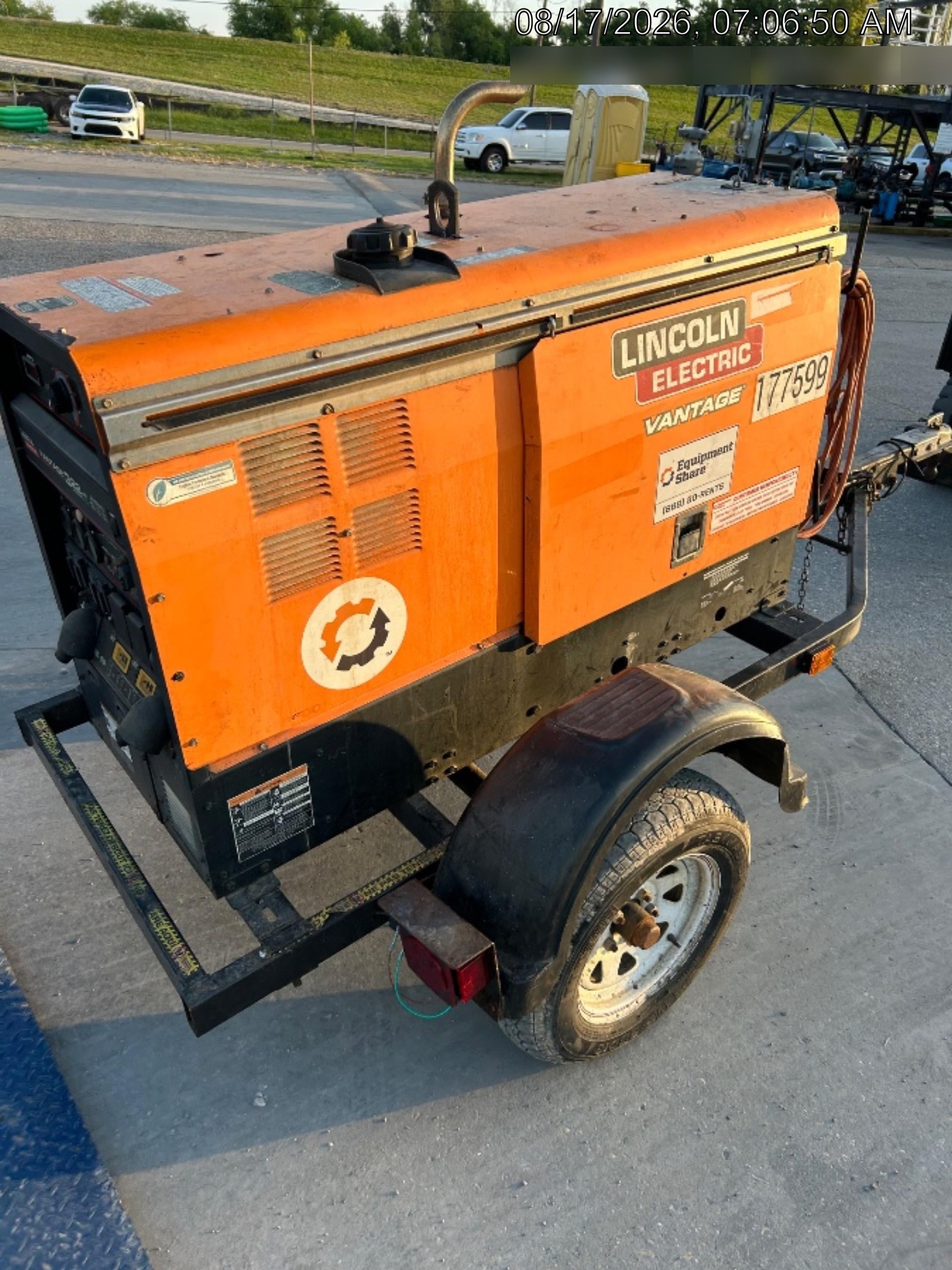 2021 Lincoln Electric Vantage 322 Vantage 322 Ready Pak 3 w/ Decals, ORANGE (includes trailer, cable rack, fender light kit) NO Telematics