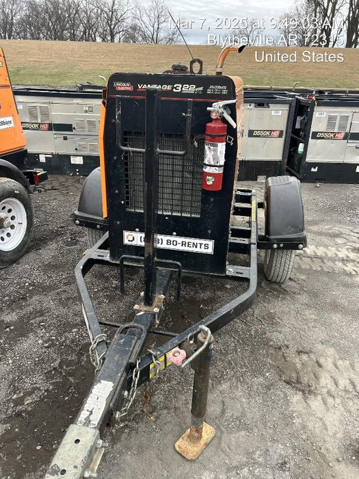 2021 Lincoln Electric Vantage 322 Vantage 322 Ready Pak 3 w/ Decals, ORANGE (includes trailer, cable rack, fender light kit) NO Telematics