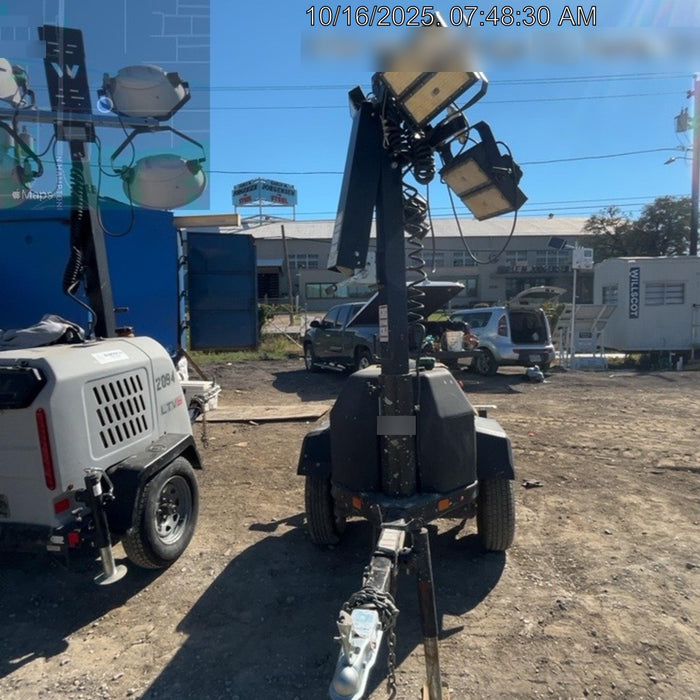 Allmand NLV3GR (4) LED Light Fixture 350W, 23' Vertical Mast, 3kW Prime, Towable, Deep Sea L401, Leveling Jacks, Yanmar T4F 5.8hp